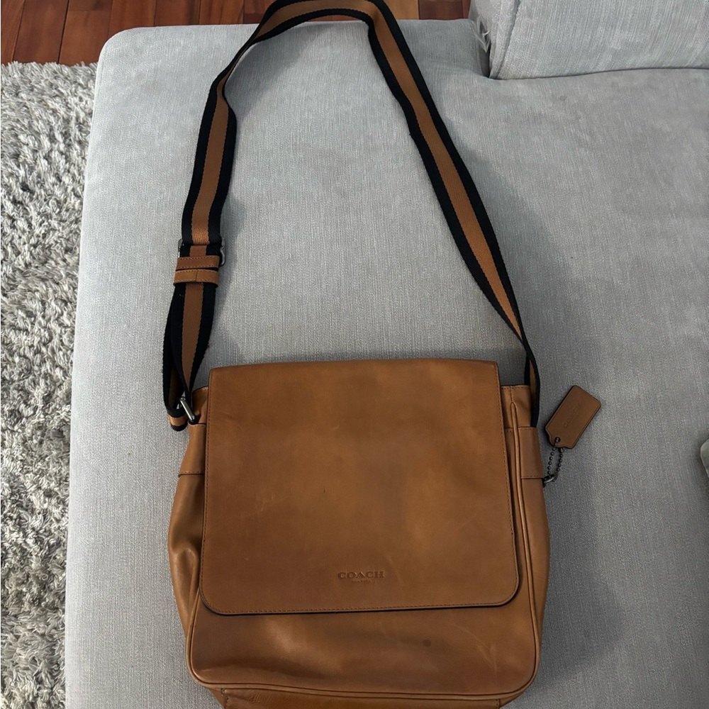 Coach Tan Leather Men's Bag